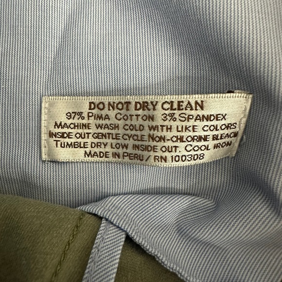 Peter Millar khaki pants Men 40x29 green straight pima cotton flat from preppy - Picture 6 of 9